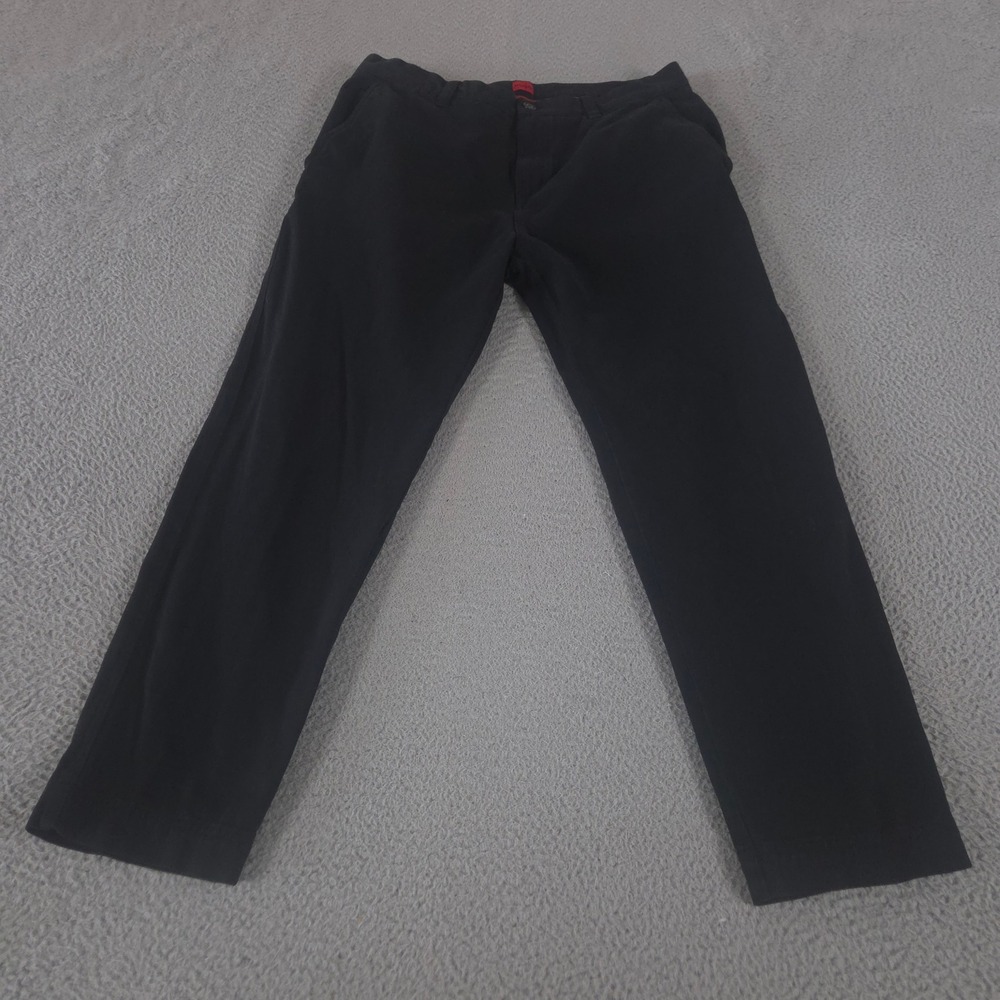 Hugo Boss Pants Mens 34x30 Black Straight Leg Cotton Chino Trousers Designer